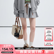 VEGA CHANG時尚套裝女2025年春秋季新款休閑城市輕戶外衛(wèi)衣+短裙兩件套 淺灰色(短裙) S