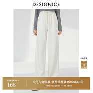 迪賽尼斯（DESIGNICE）2024年春季新款通勤風(fēng)簡(jiǎn)約寬松高腰衛褲百搭黑色休閑褲女 白色 L