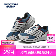 斯凱奇（Skechers）暮光鞋丨2025新品運動跑鞋男女款高回彈輕質(zhì)吸震綁帶休閑鞋 男款-灰色/藍(lán)色/GYBL 42