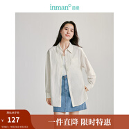 茵曼（INMAN）法式碎花高級感2025夏女新款休閑中長吊帶連衣裙子 防曬襯衫-奶油白 -18424160 M