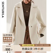 尚都比拉中長款毛呢大衣女冬季小個子100%羊毛雙面呢外套