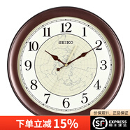 SEIKO掛鐘客廳掛墻鐘表時(shí)鐘高檔家用圓形創(chuàng)意簡約免打孔石英鐘 QXA709B / 36厘米