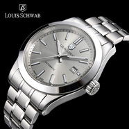 路易施瓦布【官方直銷】瑞士品牌綠水鬼手表男機(jī)械表夜光防水瑞士男表 LS6600巖石灰(瑞士機(jī)械機(jī)芯+終身