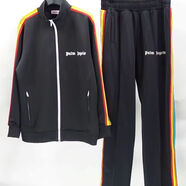 palm休閑套裝棕櫚天使側(cè)邊彩虹條紋兩件套拉鏈運(yùn)動(dòng)褲子外套男女潮 fog黑色彩虹套裝 M  fogM