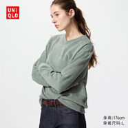 優(yōu)衣庫女裝柔軟針織搖粒絨V領(lǐng)套頭衫/長(cháng)袖479756 52 翠綠色 S