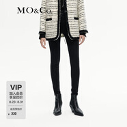 MO&Co.高腰重酵洗彈力修身小腳褲黑色牛仔褲