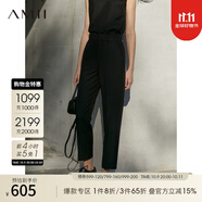 AMII女裝2025職業(yè)西服套裝女夏季新款休閑外套時(shí)尚西裝兩件套 黑色（西褲） L (165)