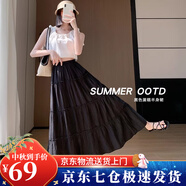 蘿美醬白色花邊蛋糕裙女春秋2025新款高腰中長(cháng)款夏a字半身裙寬松蓬蓬裙 黑色花邊蛋糕裙常規 L