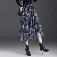 半身裙印花專(zhuān)柜品質(zhì)高檔a字顯瘦冬季新款碎花中長(cháng)裙百褶裙子大擺 花色 均碼  （80-160斤）