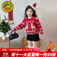 G.DUCKKIDS女童毛衣秋冬新款兒童針織衫加厚保暖中小童女孩圣誕小鹿冬裝上衣 圣誕小鹿【ackqmis】 100 (建議身高90-100 3-4歲)