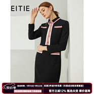 愛(ài)特愛(ài)（EITIE）春季新款商場(chǎng)同款時(shí)尚輕商務(wù)撞色紐扣氣質(zhì)長(cháng)袖襯衫連衣裙6407112 黑色20 2XL 175