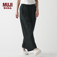 無印良品 MUJI 女式 高密度編織 直筒褲 BED10A1A 黑色 L