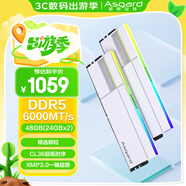 阿斯加特（Asgard）48GB(24GBx2) DDR5 6000 臺(tái)式機(jī)內(nèi)存條 女武神·瓦爾基里II代 RGB燈條 精選顆粒 CL36 極地白