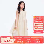 巴拉巴拉女童無袖連衣裙2024夏季網(wǎng)紗拼接甜美全棉蕾絲裙子潮208224111037
