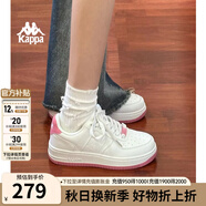 KAPPA卡帕背靠背女鞋厚底板鞋女2025秋季新款百搭小白鞋休閑運動鞋子女 經(jīng)典白/牡丹粉 012A 40 (250mm)