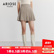艾諾絲雅詩商場同款春秋新款小短裙百褶裙半身裙女學院風JK裙10123505 燕麥色 L （建議體重105-115斤）