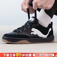 彪馬（PUMA）男鞋女鞋 秋秋季保暖情侶鞋透氣休閑鞋平底籃球運動鞋低幫板鞋 黑色-彪馬白 Park Lifestyle SD 36