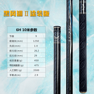黑風(fēng)翹二代 罕奇素材涂裝板6H翹嘴專(zhuān)用桿長(zhǎng)尺寸甩大辮翹嘴魚(yú)竿 10m 黑風(fēng)翹二代