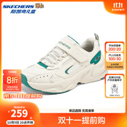 Skechers斯凱奇兒童鞋復古運動(dòng)鞋秋冬女童鞋新緩震跑步鞋303967L/405304L 男童/乳白色/OFWT 27.5