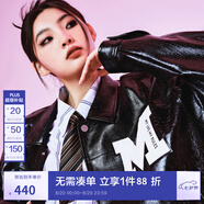 MLMR MY LIFE MY RULES新款寬松PU潮高街長(zhǎng)袖外套男女情侶短外套皮衣夾克M233P3002 黑色 S 170