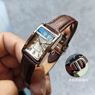 聚利時(shí)（Julius）邢菲同款時(shí)尚小方表休閑復古皮帶手表女士石英表送情人節生日禮物 復古咖 【蝴蝶扣表帶+禮盒】