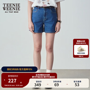 Teenie Weenie小熊女裝夏季簡(jiǎn)約時(shí)尚牛仔短褲時(shí)尚高腰褲子女韓版 深藍色 S (160)