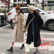 AEMAPE小個(gè)子毛呢大衣外套女裝2024秋冬新款韓版氣質(zhì)時(shí)尚百搭 黑色_內(nèi)襯有夾棉  S _89-104斤