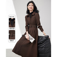 欣妃羽疊穿假兩件襯衫連衣裙女2025冬季高級感收腰顯瘦氣質(zhì)加厚長(cháng)裙