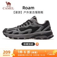 駱駝（CAMEL）漫游復(fù)古慢跑鞋男加絨運(yùn)動(dòng)鞋子 K13S09L7015A 黑/灰 38