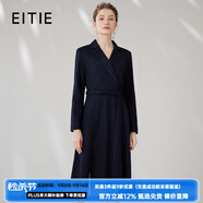 愛特愛（EITIE）氣質(zhì)翻領(lǐng)西裝連衣裙羊毛呢子裙通勤顯瘦百搭冬季新款7207910 深海藍31 L 165