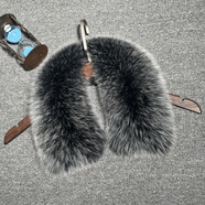 高檔進(jìn)口狐貍毛領(lǐng)大毛領(lǐng)子男女通用皮衣羽絨服大衣皮草真毛領(lǐng)單賣(mài) 霜色（標準內弧50cm） 適領(lǐng)圈46-52cm