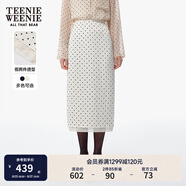 Teenie Weenie小熊半身裙女2025春夏新款復古摩登波點(diǎn)雪紡長(cháng)款半身裙女 象牙白 M