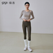 gigt極吉暢動褲瑜伽褲女健身普拉提鯊魚褲運動外穿 茶棕_輕暖絨(8-20℃) S _【建議85-105斤】