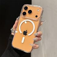 華強北【自帶AI拍照按鍵】翔禮適用蘋(píng)果17promax手機殼新款透明磁吸殼iphoneAir防摔保護套16鏡頭15全包 【全透明】強磁吸附透亮裸機送康寧膜 iPhone 16 plus