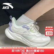 安踏（ANTA）綿綿彈2運(yùn)動(dòng)鞋女秋季新款跳繩鞋軟底跑步鞋子女中考體測(cè)訓(xùn)練鞋 5546-1白/楊絮紫/綠【綿綿彈2】 35.5