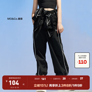 little MO&Co.童裝春秋裝男女兒童復古防風(fēng)寬松休閑褲子長(cháng)褲 黑色 120 120/53