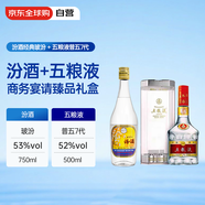 汾酒 玻汾 清香型 53度 750ml+五糧液 普五 第七代 52度 500ml