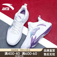 安踏（ANTA）籃球鞋男中幫空域4新款水泥克星實戰(zhàn)男鞋透氣緩震防側(cè)翻運動鞋子 安踏白/荷蓮紫-2 41