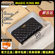 MAGIC KING禮物輕奢品牌牛皮包包女包高級感手拿手抓手拎包小巧卡包零錢(qián)包 黑色【精美禮盒+禮袋】