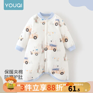 優(yōu)奇寶寶睡衣嬰兒睡袍兒童睡裙春秋款連體衣護肚防踢被純棉舒適家居服 秋冬【40g薄棉】童話(huà)世界 90