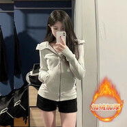 允橘套女秋2025新款正肩收腰開(kāi)秋季韓系穿搭短 白灰色【加絨款】疊穿羽絨服（-5℃10℃ S 早秋/開(kāi)秋/秋裝/正肩/掐腰