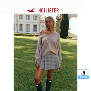 HOLLISTER【反季優(yōu)惠】24秋冬款美式V領(lǐng)露肩針織衫女裝KI350-4226 灰褐色 M (165/92A)