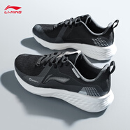 李寧運動(dòng)鞋男鞋跑步鞋男士秋季2025新款黑色休閑輕便減震青少年慢跑鞋 標準黑/標準白【SOFT】 44 (280mm)