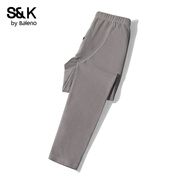 班尼路（Baleno）S&K系列男士秋褲冬季雙面絨保暖修身彈力長(zhǎng)褲休閑簡(jiǎn)約7A抗菌褲子