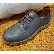 暇步士（Hush Puppies）2025春通勤簡約男休閑皮鞋AM5 深灰色 43