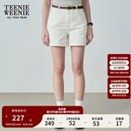 Teenie Weenie小熊女裝夏季簡約時尚牛仔短褲時尚高腰褲子女韓版 白色 S (160)