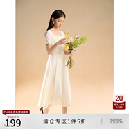 自巧小個子紅色氣質(zhì)吊帶裙2024夏季新款白色短袖連衣裙 月白色連衣裙 XS (2碼)