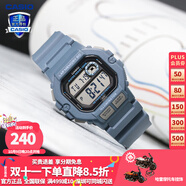 卡西歐（CASIO） 男表女表卡西歐手表男女情侶表學(xué)生時(shí)尚運(yùn)動(dòng)表太陽(yáng)能雙顯電子表 WS-1400H-2AV新色霧霾藍(lán) 10年電量