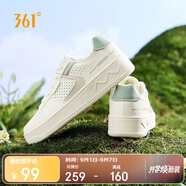 361°運動(dòng)女鞋秋季透氣開(kāi)學(xué)厚底增高小白休閑板鞋子女682426611-2