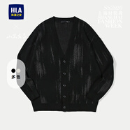 HLA針織開衫男秋2025新山不在高系列秀場同款毛衣男HWZAW3J002A 黑色花紋04 S 165/84A 推薦114~124斤